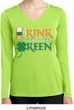Ladies Shirt Drink Til Yer Green Dry Wicking Long Sleeve Tee T-Shirt