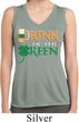 Ladies Shirt Drink Til Yer Green Sleeveless Moisture Wicking Tee
