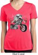 Ladies Shirt Eagle Biker Moisture Wicking V-neck Tee