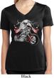 Ladies Shirt Eagle Biker Moisture Wicking V-neck Tee