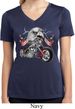 Ladies Shirt Eagle Biker Moisture Wicking V-neck Tee