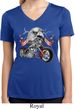 Ladies Shirt Eagle Biker Moisture Wicking V-neck Tee