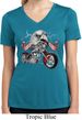 Ladies Shirt Eagle Biker Moisture Wicking V-neck Tee