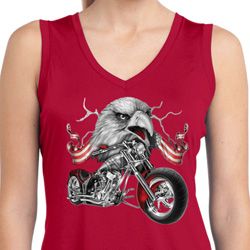 Ladies Shirt Eagle Biker Sleeveless Moisture Wicking Tee