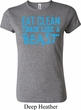 Ladies Shirt Eat Clean Train Like a Beast Crewneck Tee T-Shirt