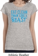 Ladies Shirt Eat Clean Train Like a Beast Longer Length Tee T-Shirt