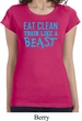 Ladies Shirt Eat Clean Train Like a Beast Longer Length Tee T-Shirt