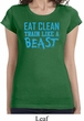 Ladies Shirt Eat Clean Train Like a Beast Longer Length Tee T-Shirt