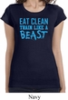 Ladies Shirt Eat Clean Train Like a Beast Longer Length Tee T-Shirt
