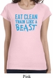Ladies Shirt Eat Clean Train Like a Beast Longer Length Tee T-Shirt