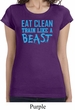 Ladies Shirt Eat Clean Train Like a Beast Longer Length Tee T-Shirt
