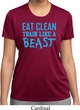 Ladies Shirt Eat Clean Train Like a Beast Moisture Wicking Tee T-Shirt