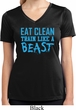 Ladies Shirt Eat Clean Train Like a Beast Moisture Wicking V-neck Tee
