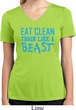 Ladies Shirt Eat Clean Train Like a Beast Moisture Wicking V-neck Tee
