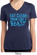 Ladies Shirt Eat Clean Train Like a Beast Moisture Wicking V-neck Tee