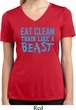 Ladies Shirt Eat Clean Train Like a Beast Moisture Wicking V-neck Tee