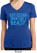 Ladies Shirt Eat Clean Train Like a Beast Moisture Wicking V-neck Tee