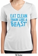 Ladies Shirt Eat Clean Train Like a Beast Moisture Wicking V-neck Tee