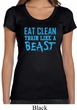 Ladies Shirt Eat Clean Train Like a Beast Scoop Neck Tee T-Shirt