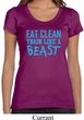 Ladies Shirt Eat Clean Train Like a Beast Scoop Neck Tee T-Shirt