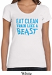 Ladies Shirt Eat Clean Train Like a Beast Scoop Neck Tee T-Shirt