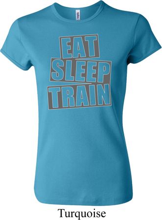 Ladies Shirt Eat Sleep Train Crewneck Tee T-Shirt