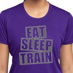 Ladies Shirt Eat Sleep Train Moisture Wicking Tee T-Shirt