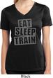 Ladies Shirt Eat Sleep Train Moisture Wicking V-neck Tee