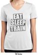 Ladies Shirt Eat Sleep Train Moisture Wicking V-neck Tee