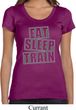 Ladies Shirt Eat Sleep Train Scoop Neck Tee T-Shirt