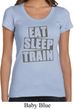 Ladies Shirt Eat Sleep Train Scoop Neck Tee T-Shirt