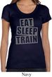 Ladies Shirt Eat Sleep Train Scoop Neck Tee T-Shirt