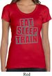 Ladies Shirt Eat Sleep Train Scoop Neck Tee T-Shirt