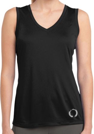 Ladies Shirt Enso Bottom Print Sleeveless Moisture Wicking Tee T-Shirt