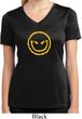Ladies Shirt Evil Smiley Face Moisture Wicking V-neck Tee T-Shirt