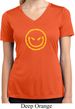 Ladies Shirt Evil Smiley Face Moisture Wicking V-neck Tee T-Shirt