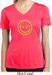 Ladies Shirt Evil Smiley Face Moisture Wicking V-neck Tee T-Shirt