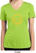 Ladies Shirt Evil Smiley Face Moisture Wicking V-neck Tee T-Shirt