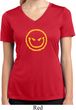 Ladies Shirt Evil Smiley Face Moisture Wicking V-neck Tee T-Shirt