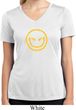 Ladies Shirt Evil Smiley Face Moisture Wicking V-neck Tee T-Shirt