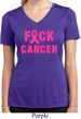 Ladies Shirt F*CK Cancer Moisture Wicking V-neck Tee T-Shirt