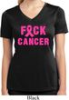 Ladies Shirt F*CK Cancer Moisture Wicking V-neck Tee T-Shirt