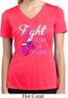 Ladies Shirt Fight For a Cure Moisture Wicking V-neck Tee T-Shirt