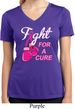 Ladies Shirt Fight For a Cure Moisture Wicking V-neck Tee T-Shirt