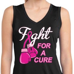 Ladies Shirt Fight For a Cure Sleeveless Moisture Wicking Tee T-Shirt