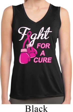 Ladies Shirt Fight For a Cure Sleeveless Moisture Wicking Tee T-Shirt