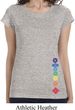 Ladies Shirt Floral Chakras Bottom Print Longer Length Tee T-Shirt