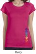 Ladies Shirt Floral Chakras Bottom Print Longer Length Tee T-Shirt