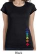 Ladies Shirt Floral Chakras Bottom Print Longer Length Tee T-Shirt