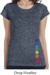 Ladies Shirt Floral Chakras Bottom Print Longer Length Tee T-Shirt